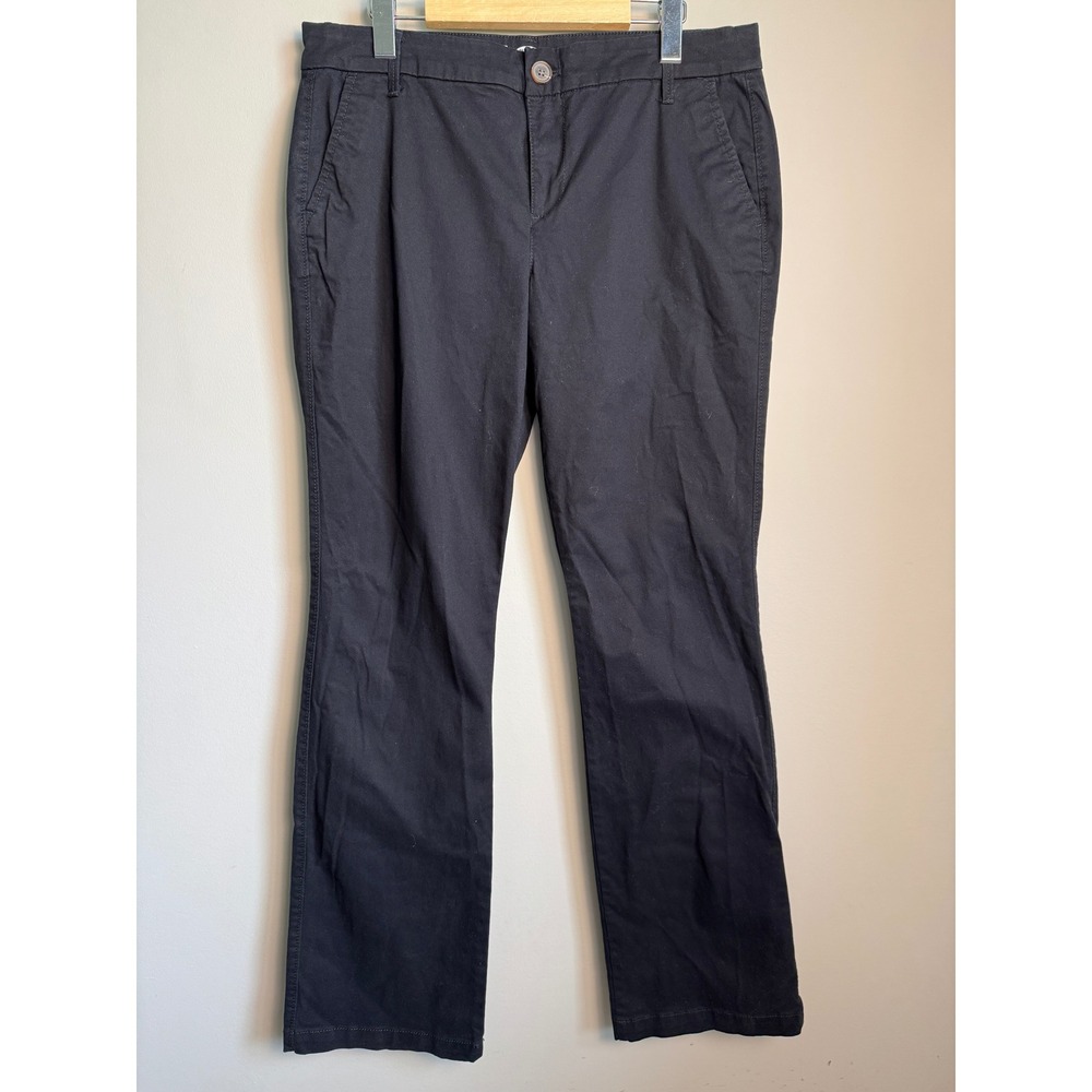 Old Navy Bootcut Khaki Pants Black 10 Workwear Office Casual Preppy Staple Basic